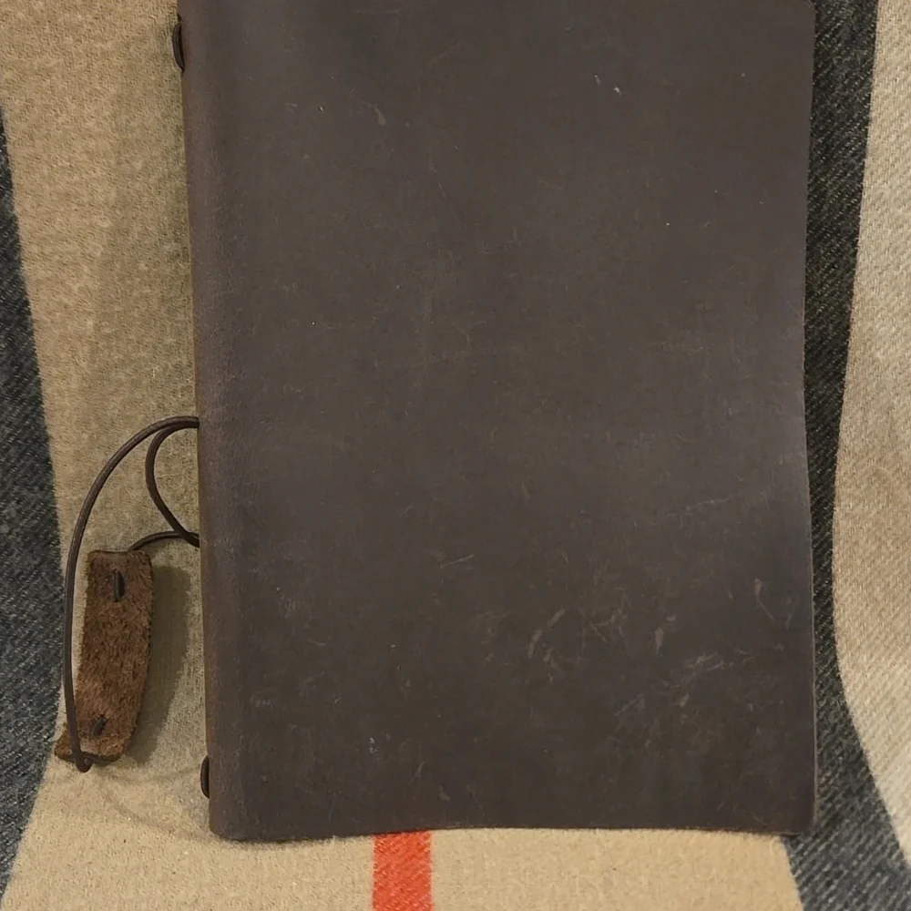 Brown Leather Writing Journal With Elastic leather Clasp NWOT Rare
